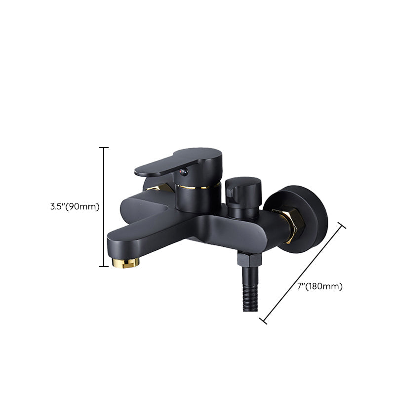 Modern Bathtub Faucet Lever Handle Wall Mounted Fixed Bathtub Faucet