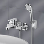 Single Lever Bath Mixer 2 Holes Wall Mounted Hand Shower Low Arc Tub Filler