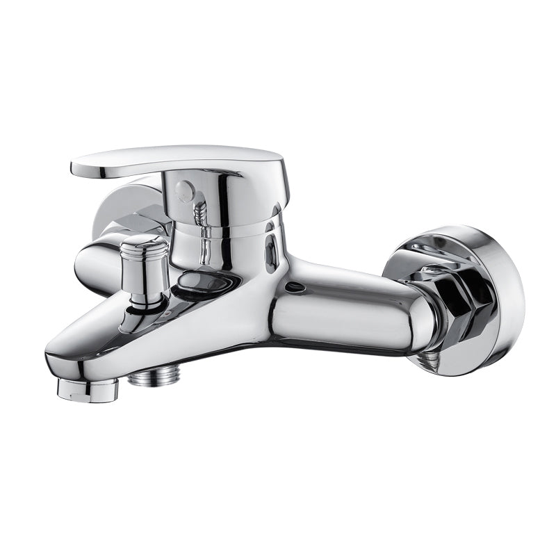 Single Lever Bath Mixer 2 Holes Wall Mounted Hand Shower Low Arc Tub Filler