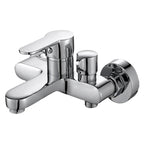 Single Lever Bath Mixer 2 Holes Wall Mounted Hand Shower Low Arc Tub Filler
