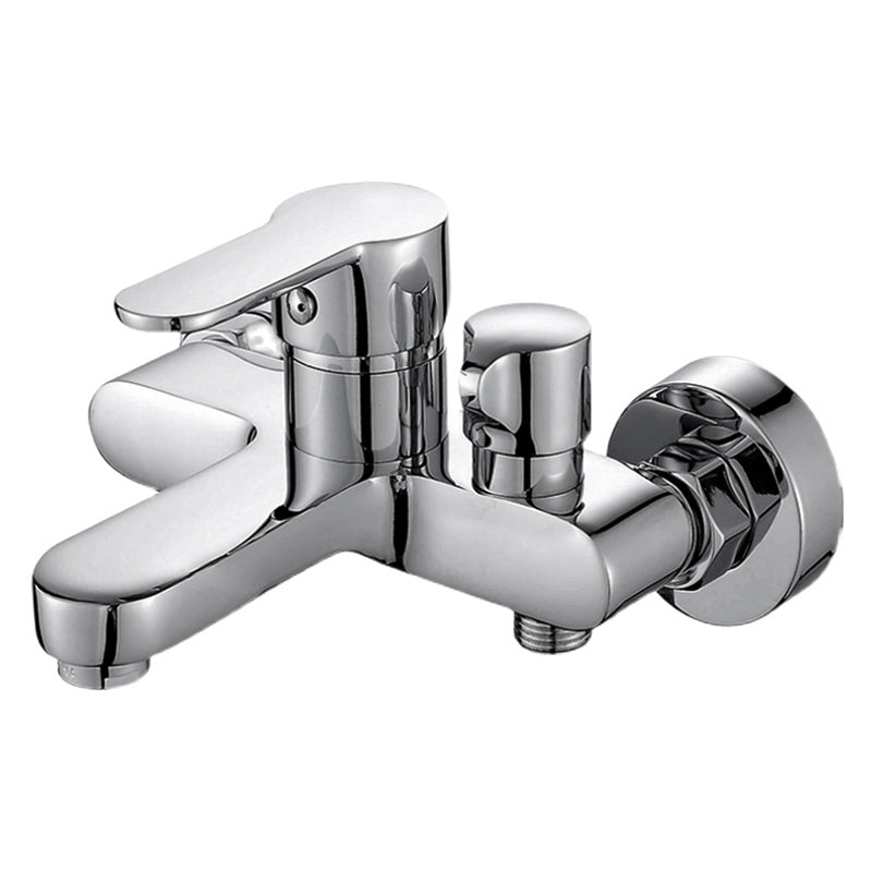 Single Lever Bath Mixer 2 Holes Wall Mounted Hand Shower Low Arc Tub Filler