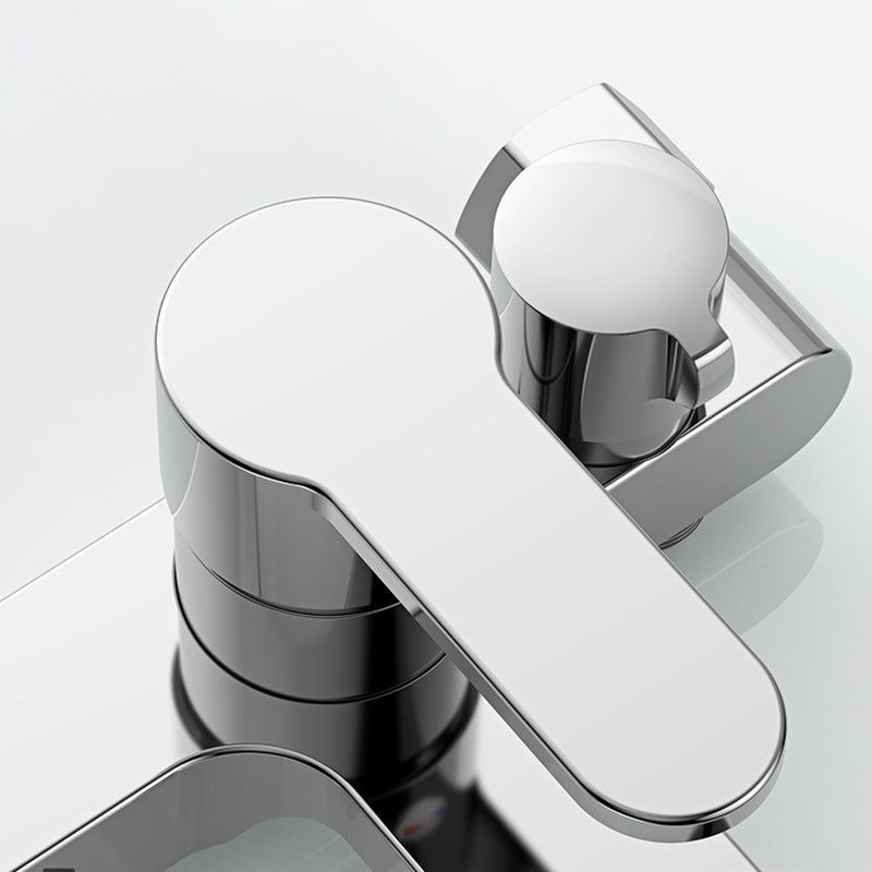Single Lever Bath Mixer 2 Holes Wall Mounted Hand Shower Low Arc Tub Filler