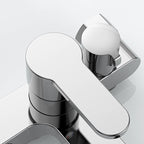 Single Lever Bath Mixer 2 Holes Wall Mounted Hand Shower Low Arc Tub Filler