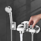 Single Lever Bath Mixer 2 Holes Wall Mounted Hand Shower Low Arc Tub Filler
