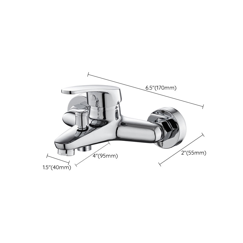 Single Lever Bath Mixer 2 Holes Wall Mounted Hand Shower Low Arc Tub Filler