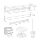 Modern Bathroom Accessories Hardware Set White Metal Bathroom Accessories Kit