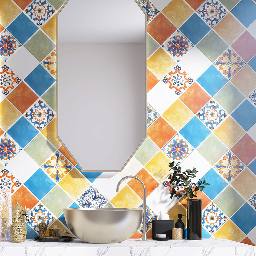 Modern Peel-and-Stick Backsplash Wall Tiles made of Plastic Mosaic Tile Wallpaper for the Kitchen