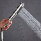 Cylindrical Hand Shower with Self-Cleaning Stainless Steel Wall Shower Head