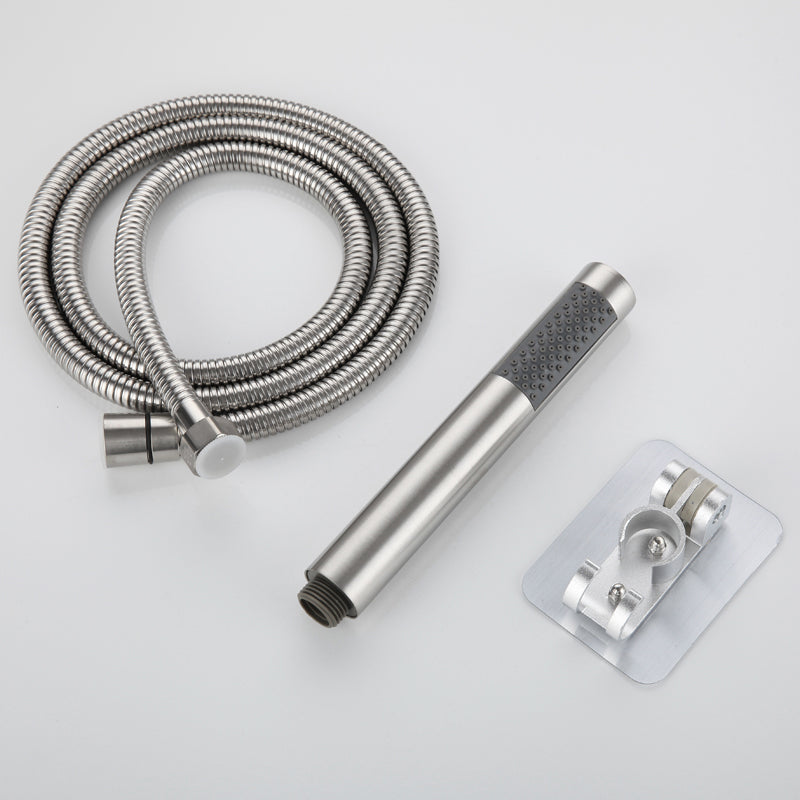 Cylindrical Hand Shower with Self-Cleaning Stainless Steel Wall Shower Head