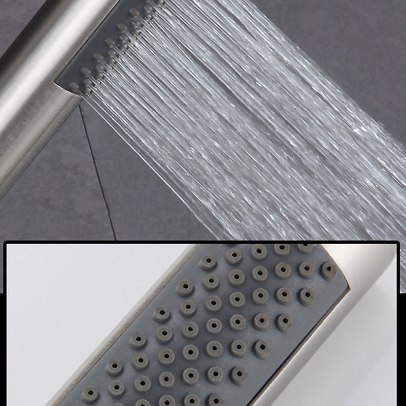 Cylindrical Hand Shower with Self-Cleaning Stainless Steel Wall Shower Head