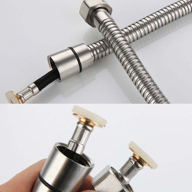 Cylindrical Hand Shower with Self-Cleaning Stainless Steel Wall Shower Head