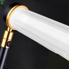 Modern Metal Hand Shower in Black Water efficient round Shower Head