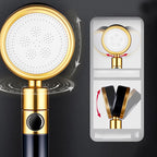 Modern Metal Hand Shower in Black Water efficient round Shower Head