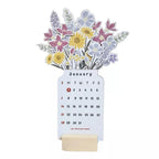 2025 Bloomy Flowers Desk Calendar Decorative & Functional Planner