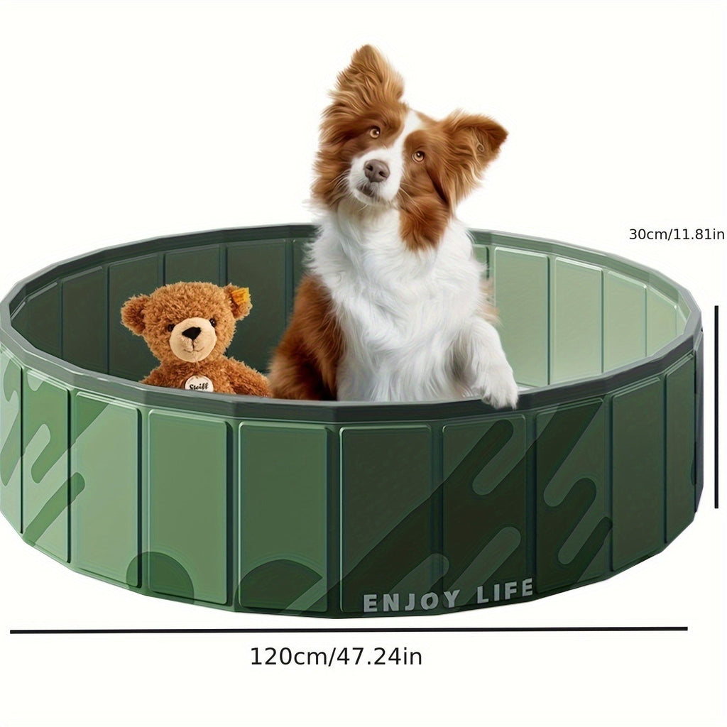 PawLuna Foldable Dog Bath made of PVC | 80 cm Ø | Sturdy & Portable | Perfect for Summer & Garden