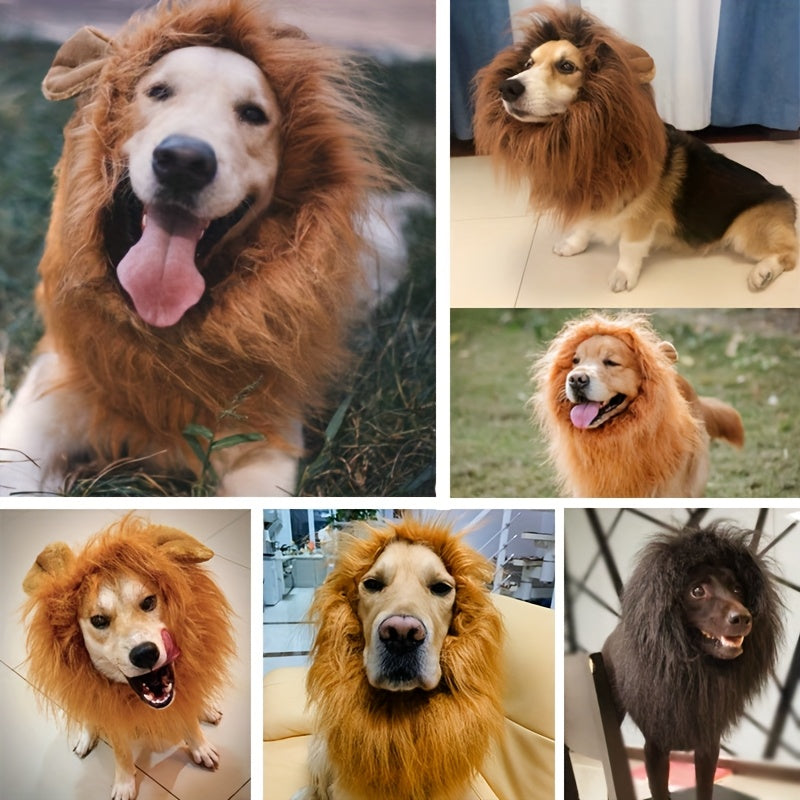 Dog Realistic Lion Mane Halloween Costume | Adjustable Lightweight