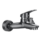 Solid Bathtub Faucet Handheld Shower Hose Lever Handle Wall-Mounted 2 Holes Bathtub Fill Valve