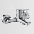 Solid Bathtub Faucet Handheld Shower Hose Lever Handle Wall-Mounted 2 Holes Bathtub Fill Valve