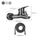 Solid Bathtub Faucet Handheld Shower Hose Lever Handle Wall-Mounted 2 Holes Bathtub Fill Valve