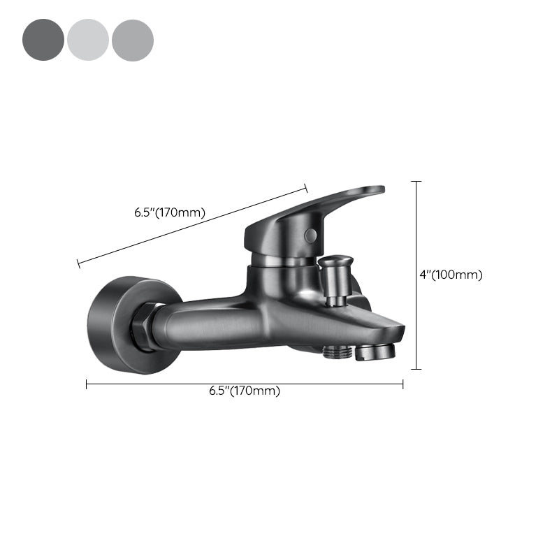 Solid Bathtub Faucet Handheld Shower Hose Lever Handle Wall-Mounted 2 Holes Bathtub Fill Valve