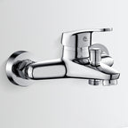 Low Arch Bathtub Faucet Hose Wall-Mounted Single Lever Tub Filler with Hand Shower