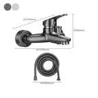 Low Arch Bathtub Faucet Hose Wall-Mounted Single Lever Tub Filler with Hand Shower