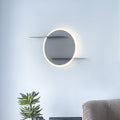White/Grey Round Wall-Mounted Lamp Contemporary Acrylic LED Wall Light with Support for Bedroom