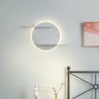 White/Grey Round Wall-Mounted Lamp Contemporary Acrylic LED Wall Light with Support for Bedroom