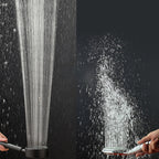 Round Handheld Shower Water Saving Showerhead Made of Stainless Steel
