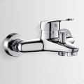 Bathtub filler wall mount hand shower single lever handle 2 holes low arc bathtub faucet with hose