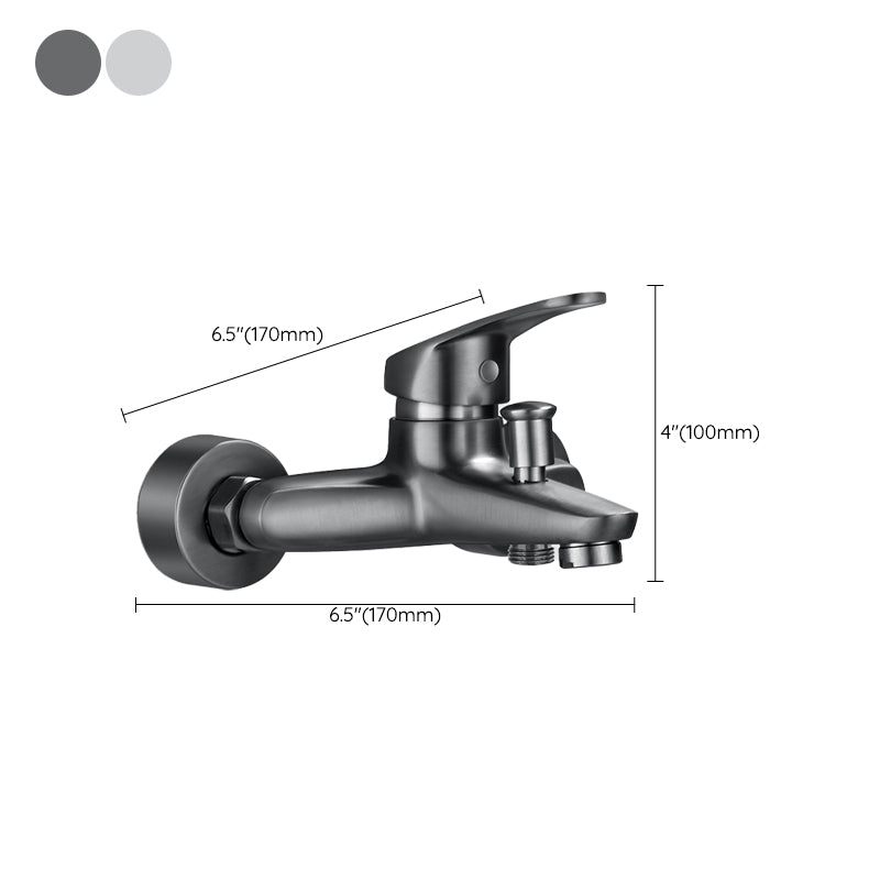 Bathtub filler wall mount hand shower single lever handle 2 holes low arc bathtub faucet with hose
