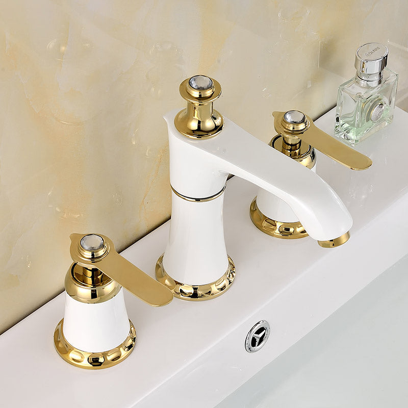 Glam Bathtub Faucet Trim Deck Mounted Lever Handle Swivel Spout Bathtub Faucet