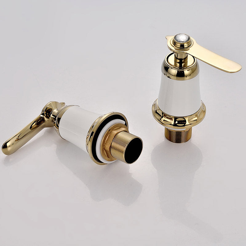 Glam Bathtub Faucet Trim Deck Mounted Lever Handle Swivel Spout Bathtub Faucet