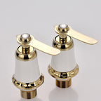 Glam Bathtub Faucet Trim Deck Mounted Lever Handle Swivel Spout Bathtub Faucet