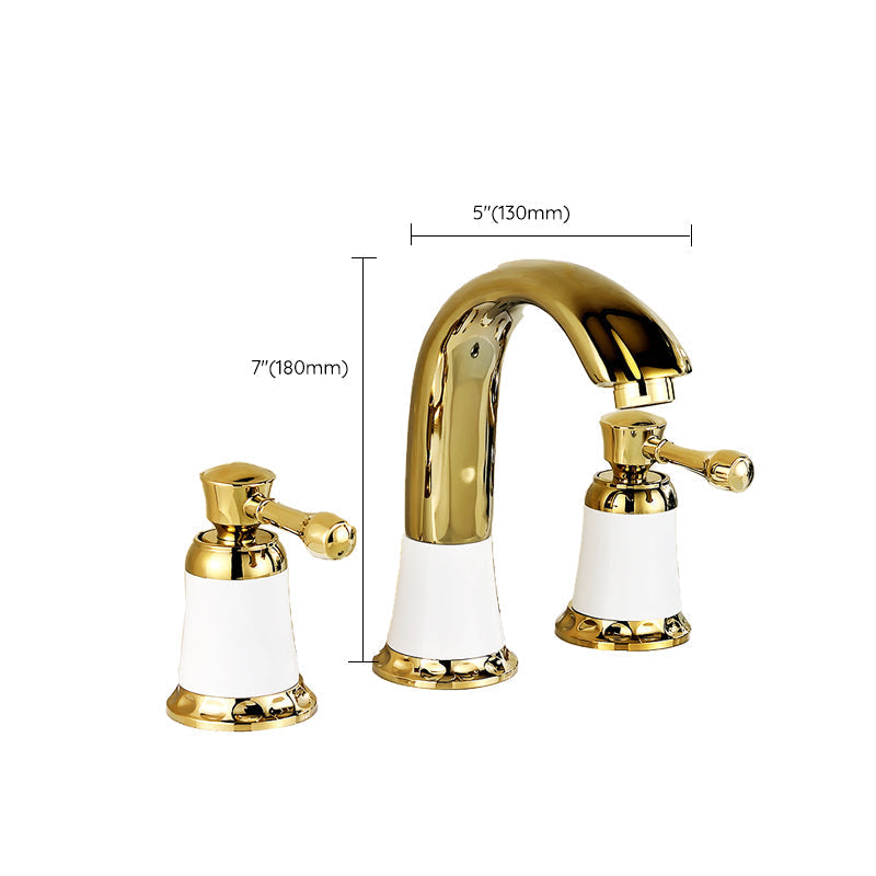 Glam Bathtub Faucet Trim Deck Mounted Lever Handle Swivel Spout Bathtub Faucet