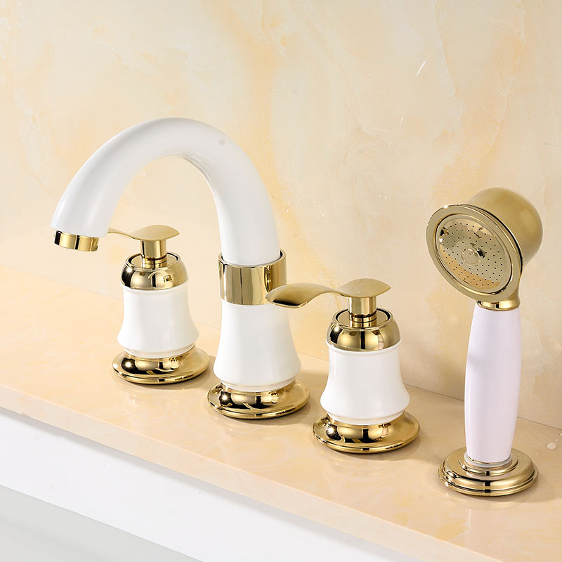 Tradition Bathtub Filler Trim Deck-Mounted Swing Spout Bathtub Filler