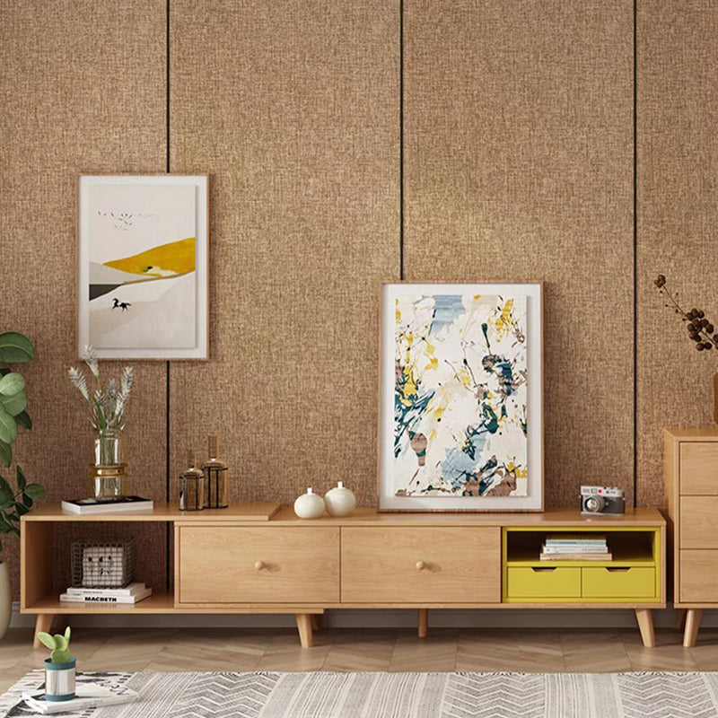 Contemporary Style Wall Panel Linen Living Space Peel and Stick Wall Covering