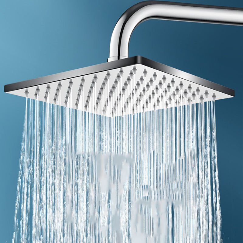 Contemporary square shower head combination with hand shower
