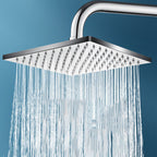 Contemporary square shower head combination with hand shower