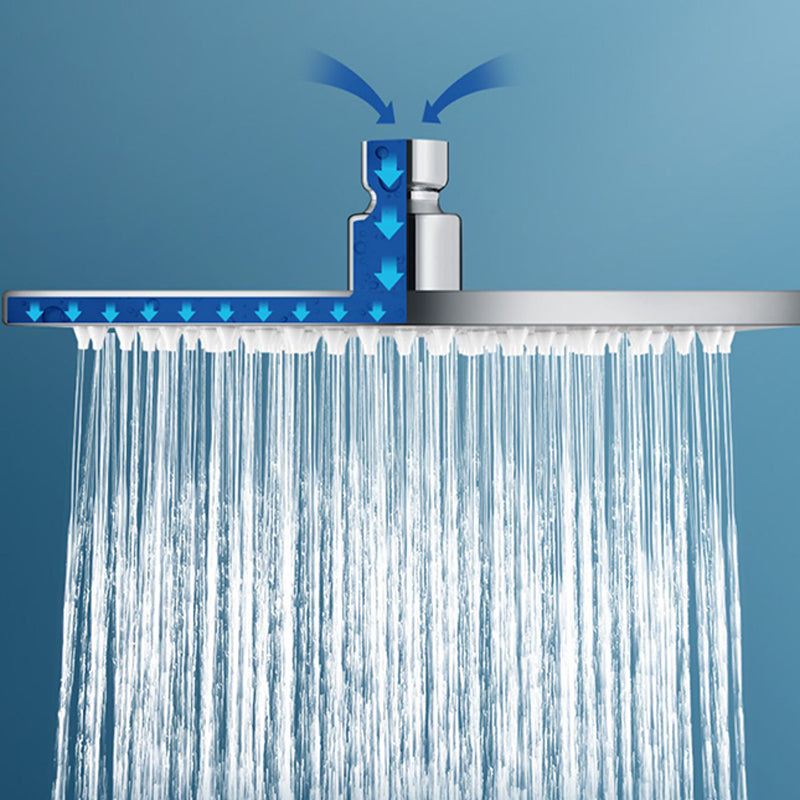 Contemporary square shower head combination with hand shower