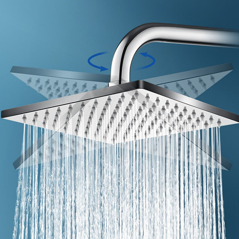 Contemporary square shower head combination with hand shower