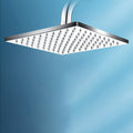 Contemporary square shower head combination with hand shower