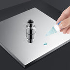 Contemporary square shower head combination with hand shower
