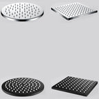 Contemporary square shower head combination with hand shower