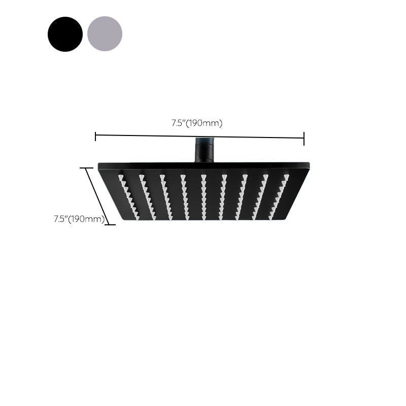 Contemporary square shower head combination with hand shower