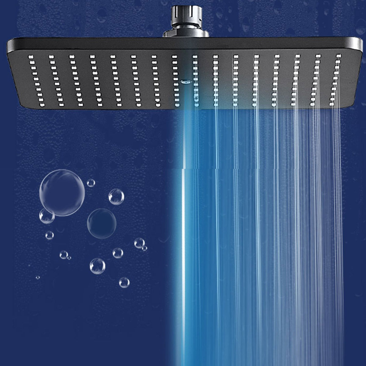 Modern rectangular shower head combo standard spray pattern with hand shower