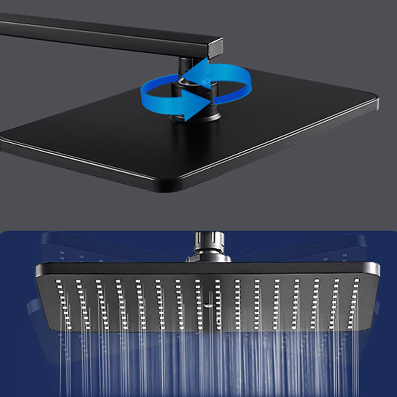 Modern rectangular shower head combo standard spray pattern with hand shower