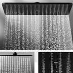 Modern rectangular shower head combo standard spray pattern with hand shower