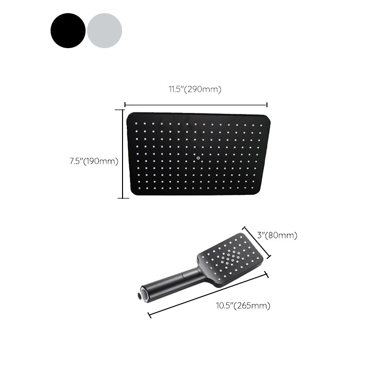 Modern rectangular shower head combo standard spray pattern with hand shower