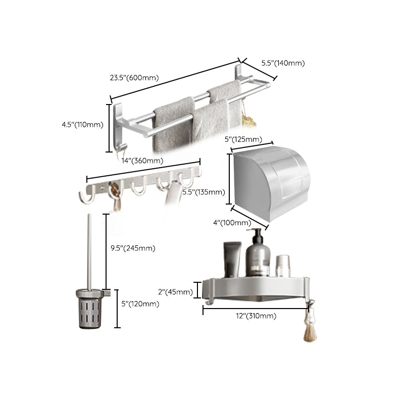 Metal Bathroom Hardware Set Adhesive Installation Bathroom Accessory Kit